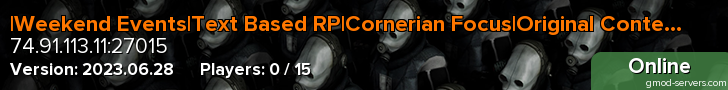 |Weekend Events|Text Based RP|Cornerian Focus|Original Content|