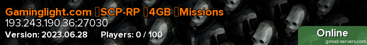 Gaminglight.com ▌SCP-RP ▌4GB ▌Missions