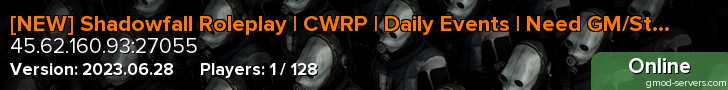 [NEW] Shadowfall Roleplay | CWRP | Daily Events | Need GM/Staff