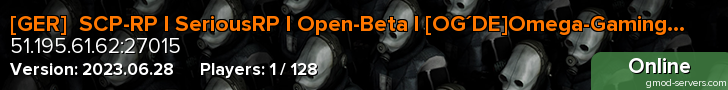 [GER]  SCP-RP l SeriousRP l Open-Beta l [OG´DE]Omega-Gaming.de