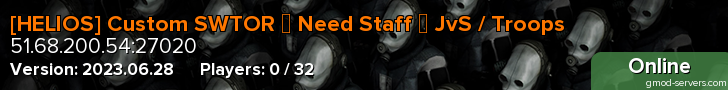[HELIOS] Custom SWTOR █ Need Staff █ JvS / Troops