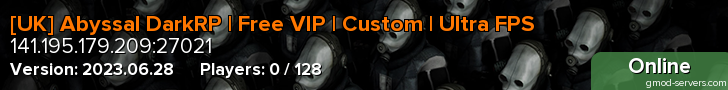 [UK] Abyssal DarkRP | Free VIP | Custom | Ultra FPS