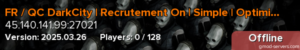 FR / QC DarkCity | Recrutement On | Simple | Optimiser
