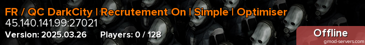 FR / QC DarkCity | Recrutement On | Simple | Optimiser