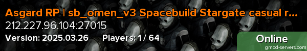 Asgard RP | sb_omen_v3 Spacebuild Stargate casual roleplay