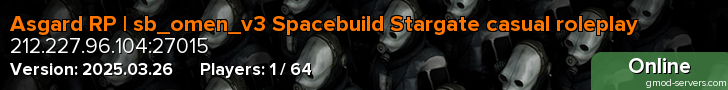 Asgard RP | sb_omen_v3 Spacebuild Stargate casual roleplay
