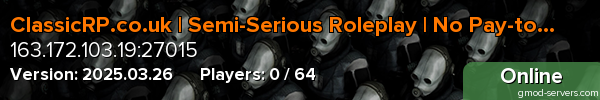 ClassicRP.co.uk | Semi-Serious Roleplay | No Pay-to-Win