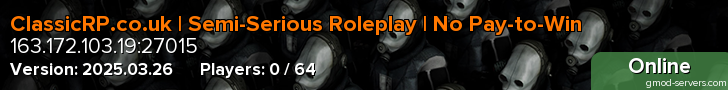 ClassicRP.co.uk | Semi-Serious Roleplay | No Pay-to-Win