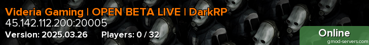 Videria Gaming | OPEN BETA LIVE | DarkRP
