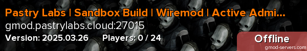 Pastry Labs | Sandbox Build | Wiremod | Active Admins | Fast