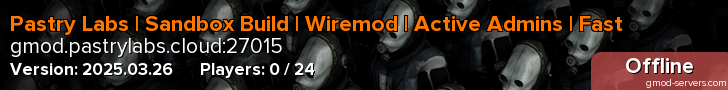 Pastry Labs | Sandbox Build | Wiremod | Active Admins | Fast